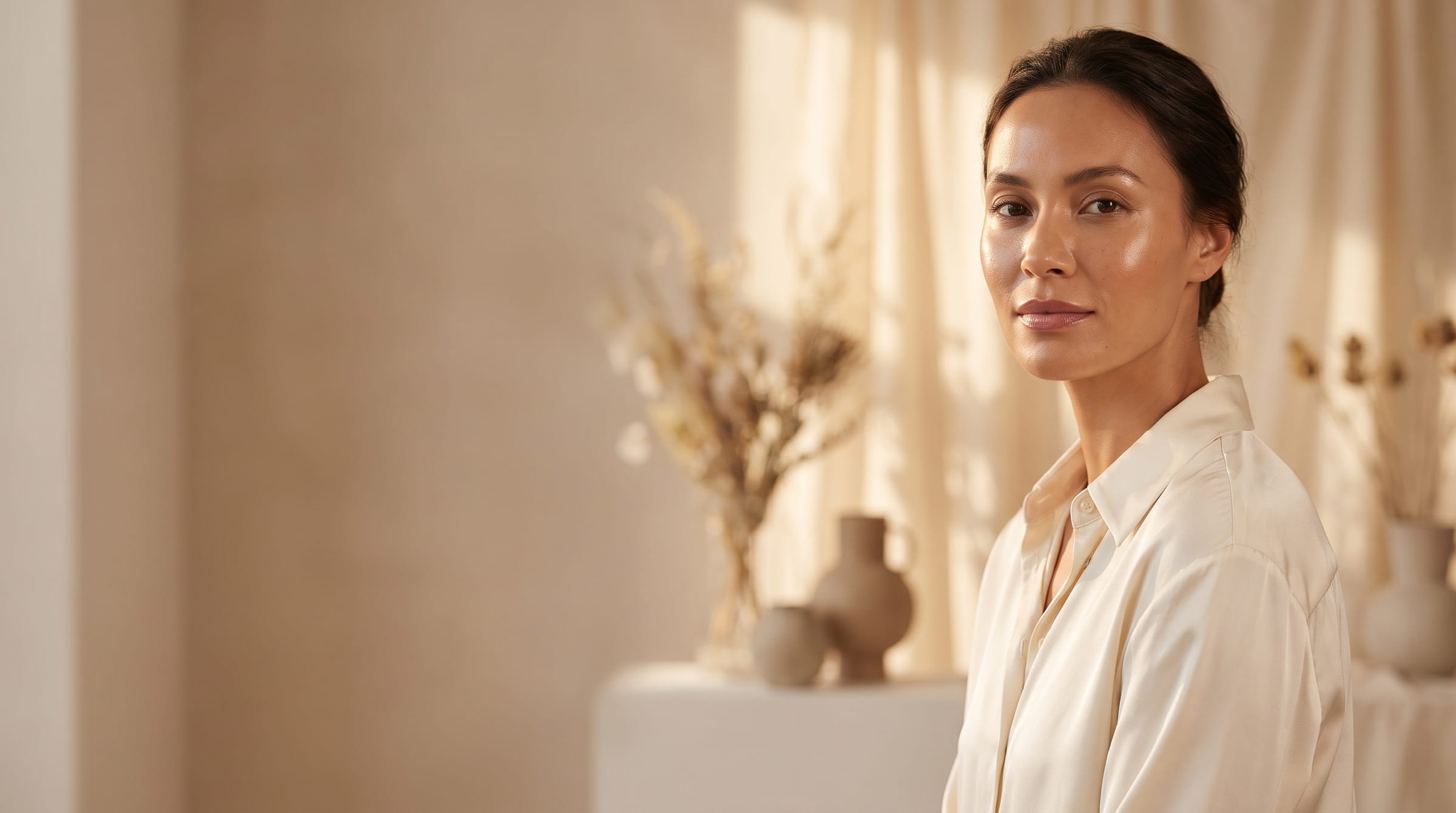 The serene, light-filled interior of Clinica Aesthetics & Wellbeing